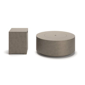 Midnight Mountain - Round Fire Pit With Tank Cover - Light Brown - Ego Home Furniture
