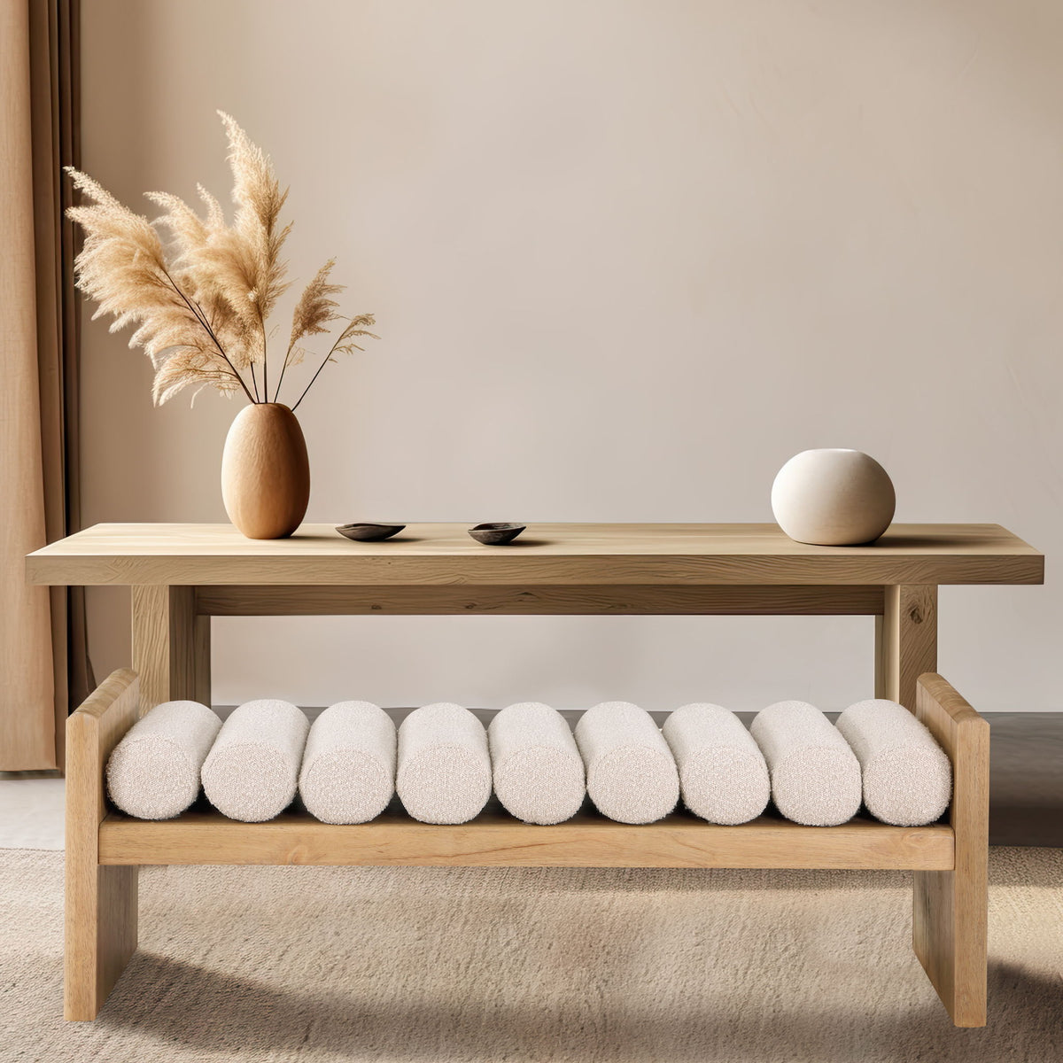 Waverly - Bench With Natural Frame