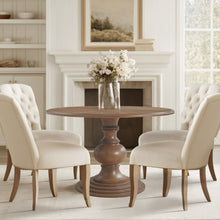 Load image into Gallery viewer, Round Pedestal Dining Table - Walnut

