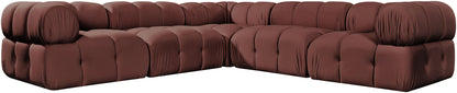 Orin - Velvet 5 Piece Modular Corner Sectional