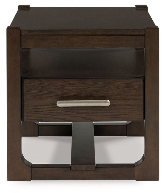Breckington - Square End Table - Dark Brown