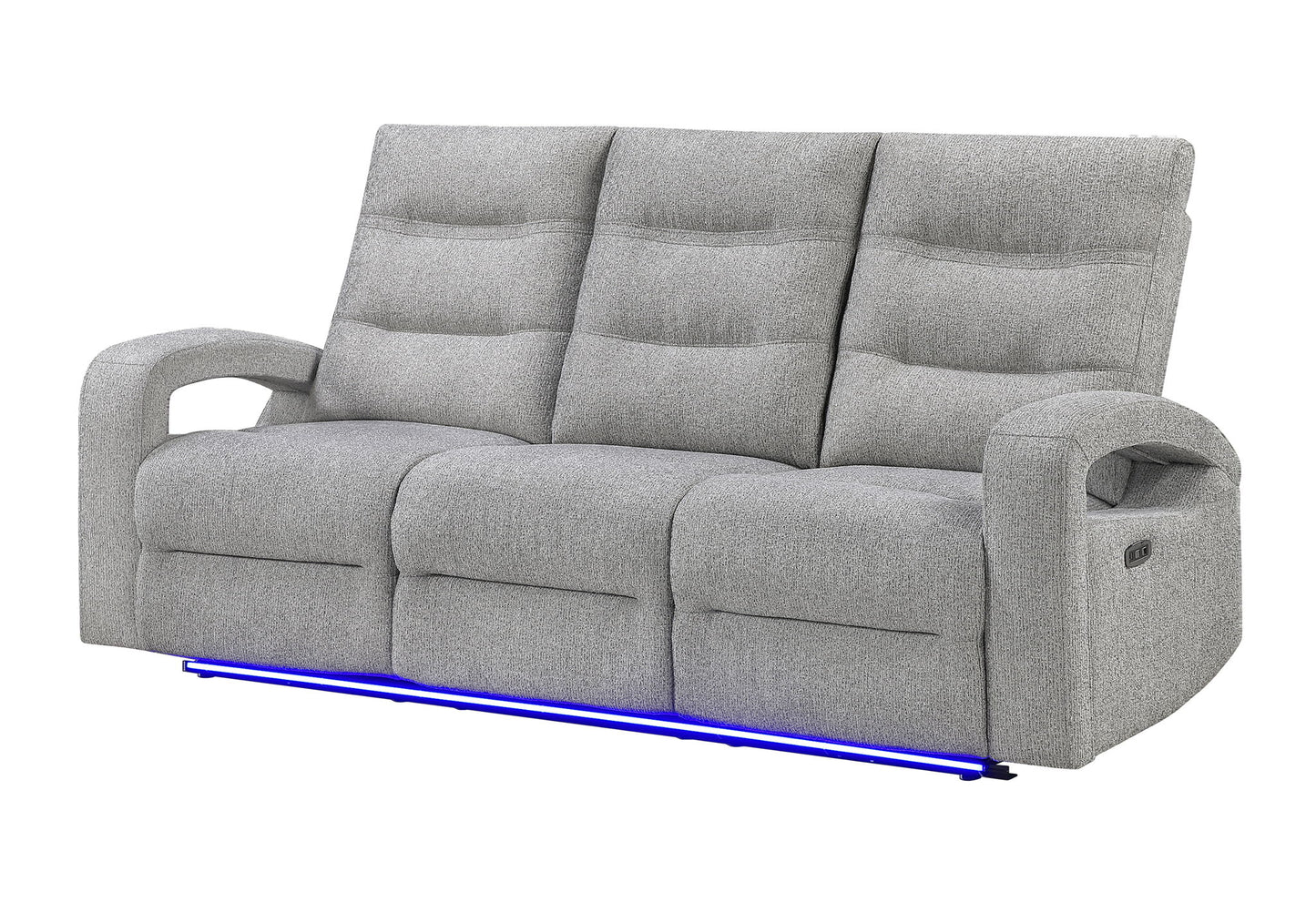 U6611 - Power Reclining Sofa With LED - Dark Gray
