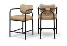 Load image into Gallery viewer, Serava - Faux Leather Upholstered Bar Stool - Tan
