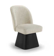 Load image into Gallery viewer, Marlowe - Linen Textured Fabric Upholstered Swivel Dining Side Chair - Stained Black

