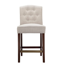 Load image into Gallery viewer, Tufted Counter Stool With Button Tufted Back - Tan
