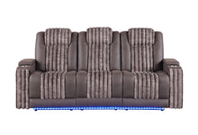 Load image into Gallery viewer, U8000 - Power Reclining Sofa With Power Headrest, Dropdown Table With Wood Trim &amp; Reading Light &amp; LED Light - Brown
