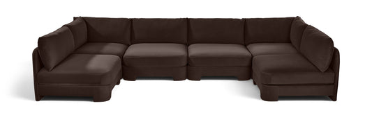 Hammond - Velvet Performance Fabric Upholstered 6 Piece U-Shaped Armless Sectional - Ego Home Furniture