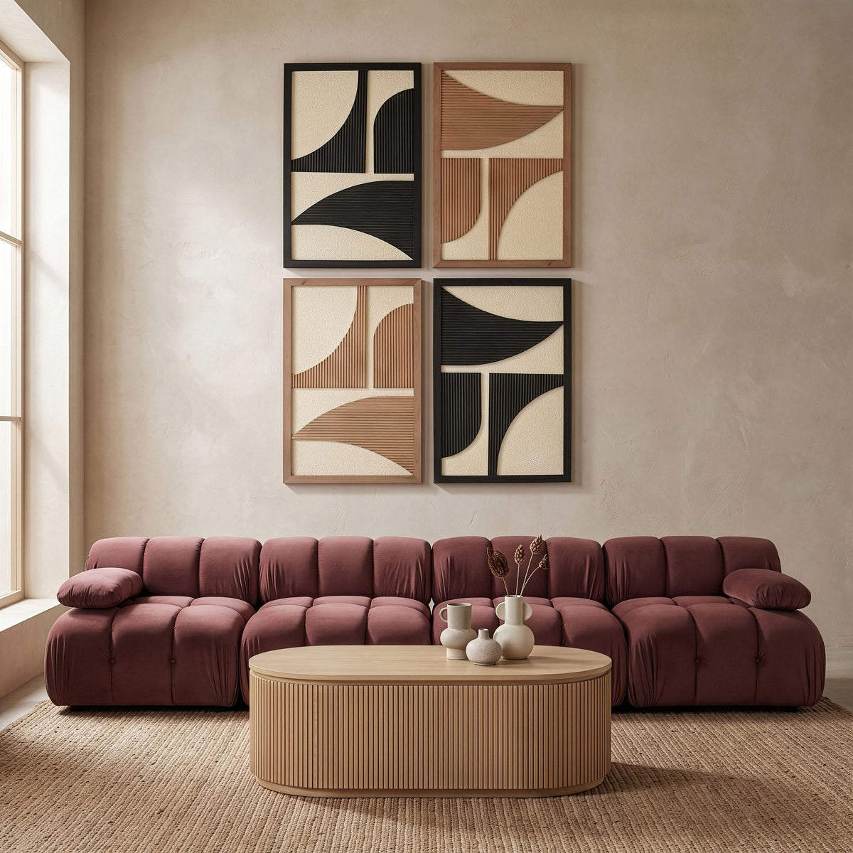 Cadence - 4 Piece Two-Color Wall Art