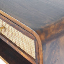 Load image into Gallery viewer, Wall Mounted Open Woven Bedside Table - Chestnut
