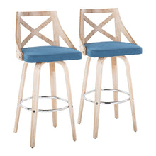 Load image into Gallery viewer, Charlotte - Farmhouse Fixed Height Bar Stool With Swivel And Round Footrest (Set of 2)
