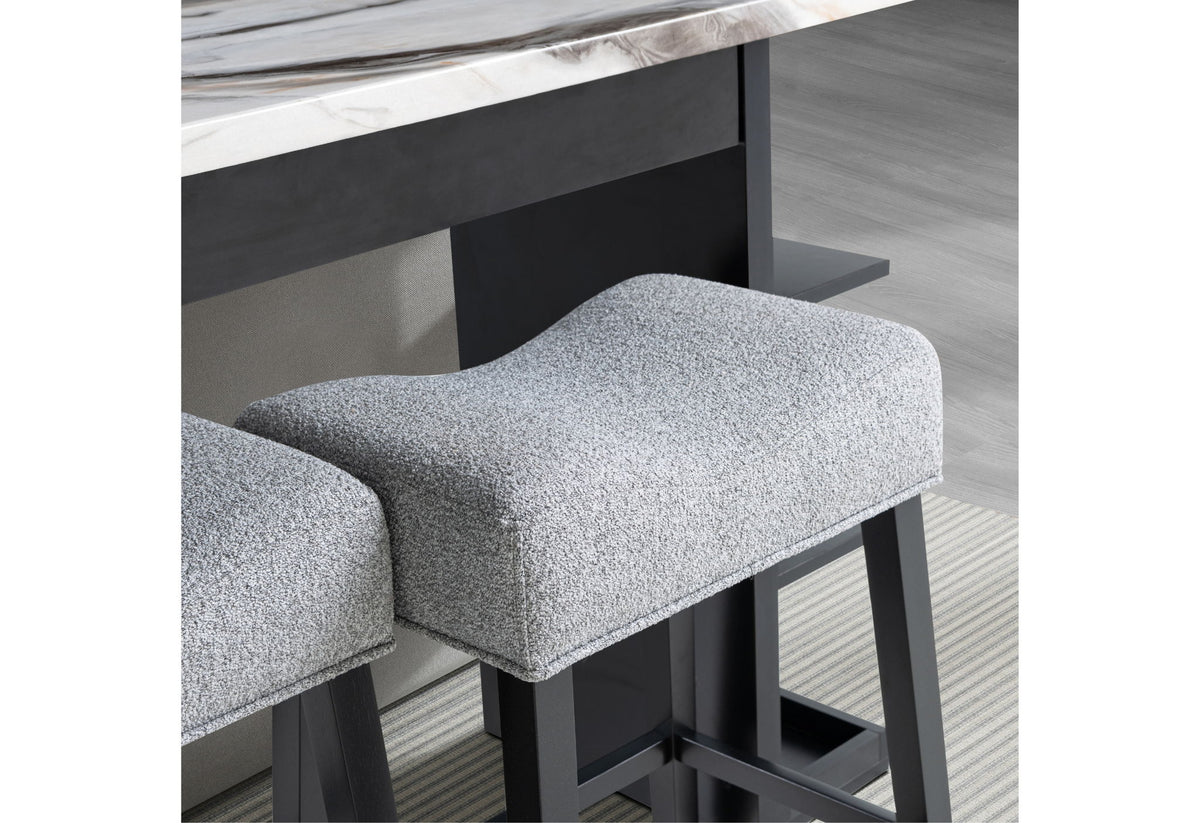 D3232 - 3 Piece Living Room Set (Console Sofa Table & 2 Stools) - Light Gray