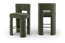 Load image into Gallery viewer, Zuno - Velvet Performance Fabric Upholstered Bar Stool (Set of 2)

