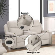 Load image into Gallery viewer, Galya - Motion Loveseat With Console - Light Gray
