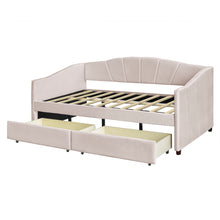 Load image into Gallery viewer, Upholstered Daybed With Two Drawers And Wood Slat
