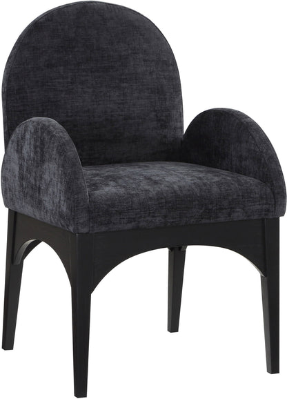 Waldorf - Chenille Dining Arm Chair With Black Legs