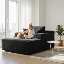Load image into Gallery viewer, Convertible Chaise Lounge Chair With Wide Armrest &amp; Throw Pillows
