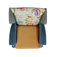 Load image into Gallery viewer, Anya - Boho Chic Wingback Accent Arm Chair - Floral / Leopard / Blue Teal / Yellow Gold
