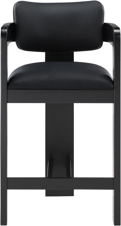 Sacha - Vegan Leather Upholstered Counter Stool With Black Base