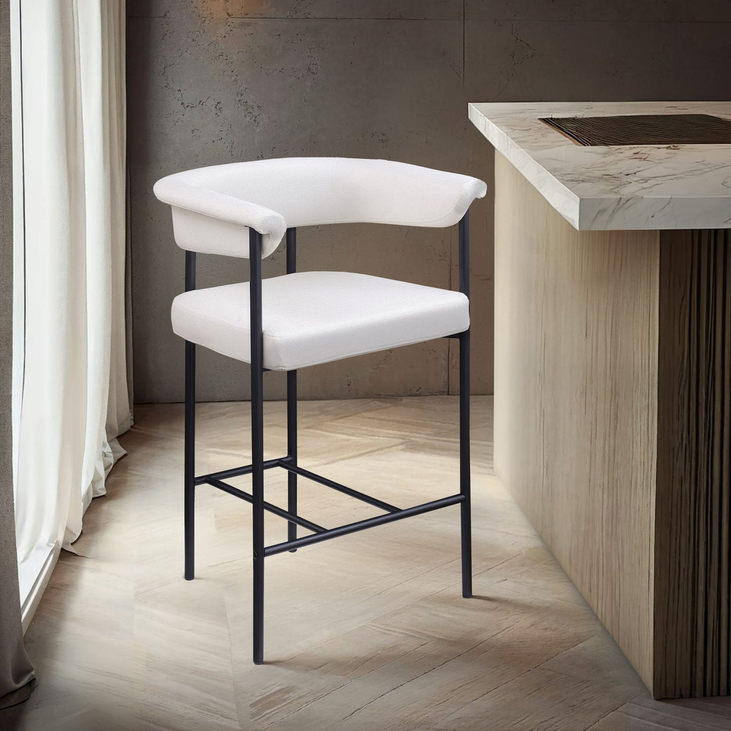 Malin - Faux Leather Counter Stool (Set of 2)