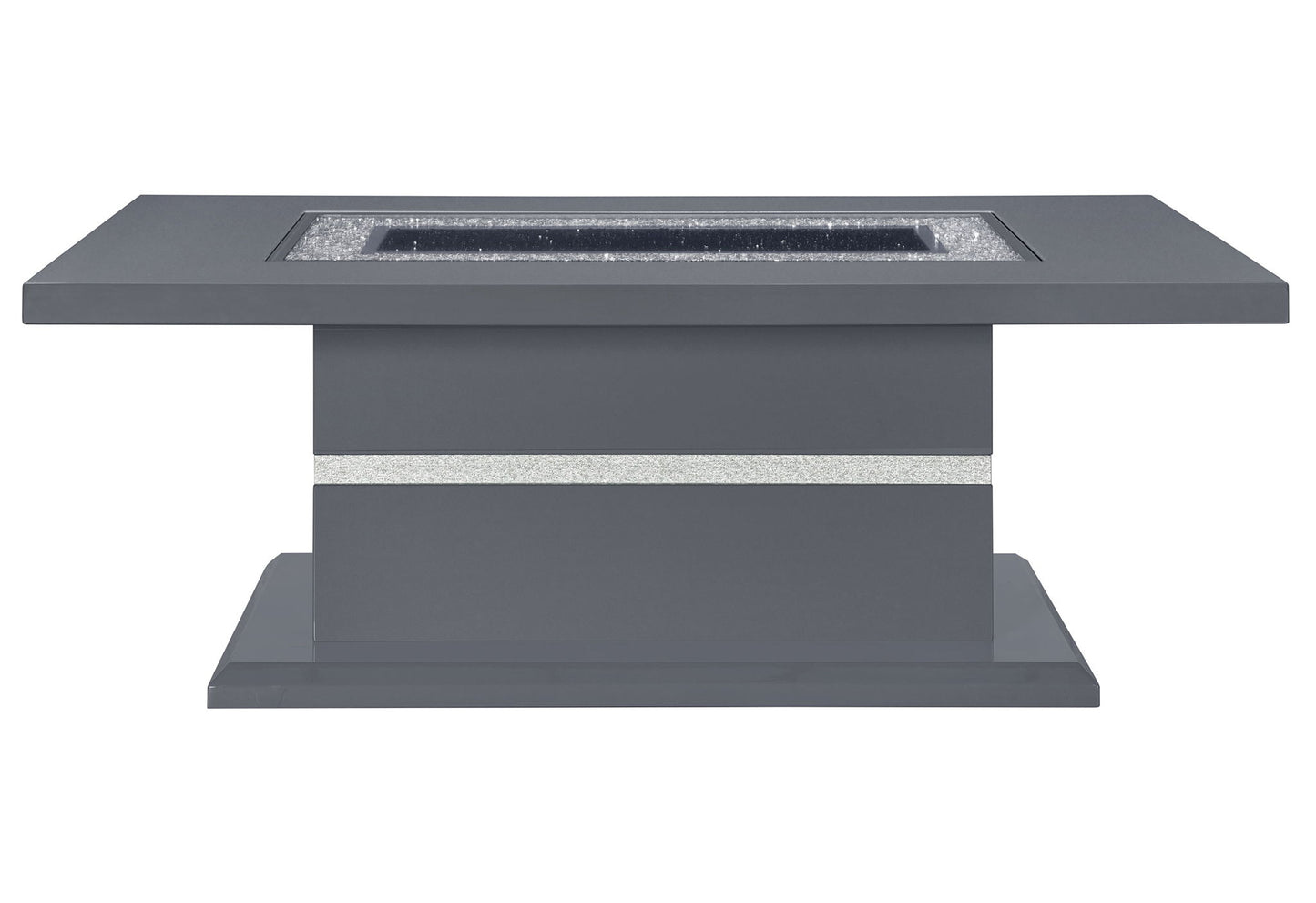 Monaco - Coffee Table Top And Base - Dark Gray