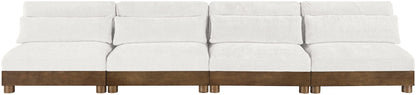 Turin - Chenille Fabric Upholstered Modular Sectional - Cream