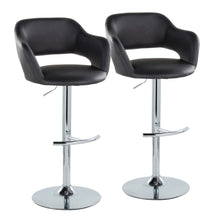 Load image into Gallery viewer, Margarite - Contemporary Ajustable Barstool With Swivel With Rounded T Footrest (Set of 2)
