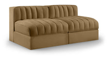 Load image into Gallery viewer, Rummi - Velvet Performance Fabric Upholstered 2 Piece Modular Armless Loveseat
