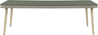 Seacrest - Tempered Glass Top And Wicker Outdoor Patio Dining Table