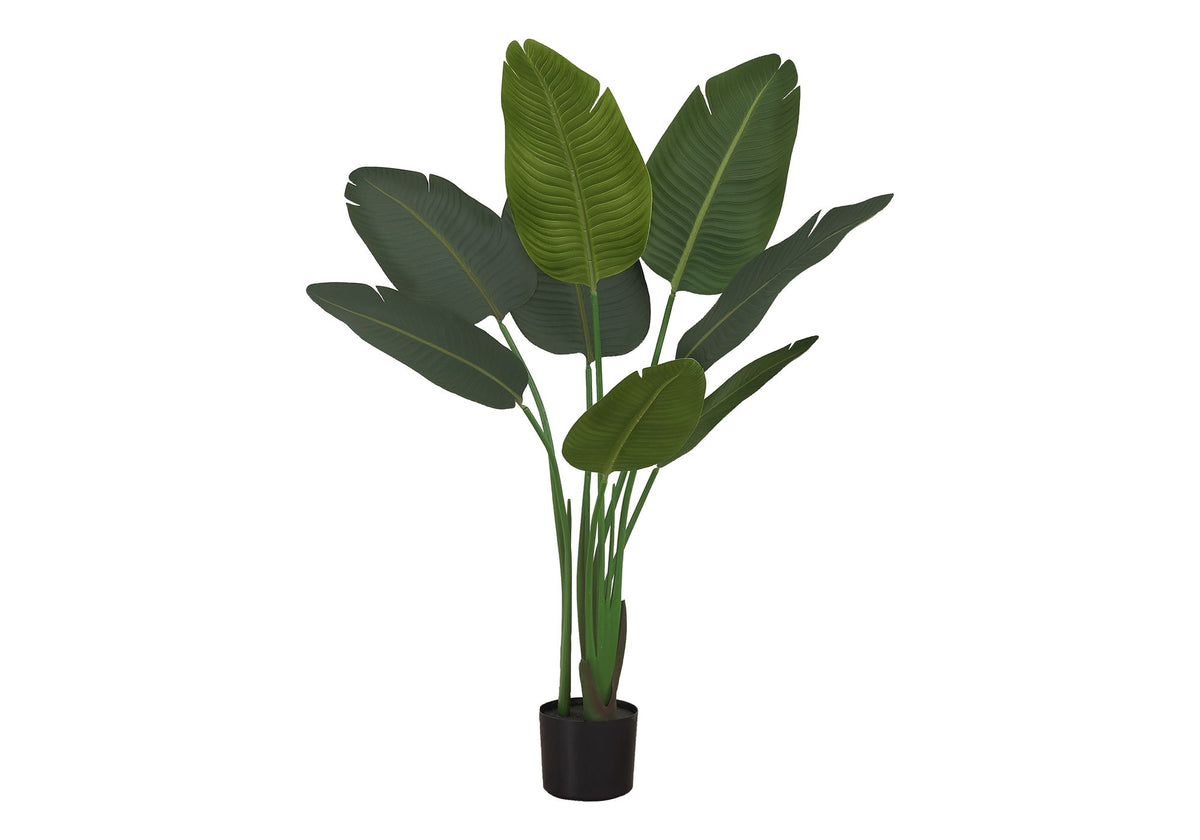 44" Tall, Artificial Plant, Bird Of Paradise Tree, Indoor, Faux, Fake, Floor, Greenery, Potted, Decorative - Green / Black - Ego Home Furniture