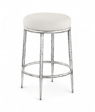 Load image into Gallery viewer, Ferro - Upholstered Backless Counter Stool With Brushed Silver Base
