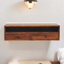 Load image into Gallery viewer, Lunar - 2 Drawer Wall Mounted Media Unit - Brown

