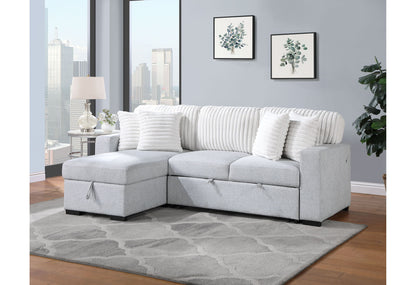 U0204 - Reversible Chaise With Storage - Light Gray / White