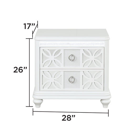 Abigale - 2 Drawer Nightstand With LED - White