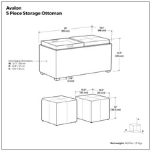 Load image into Gallery viewer, Avalon - 5 Piece Storage Ottoman, Contemporary
