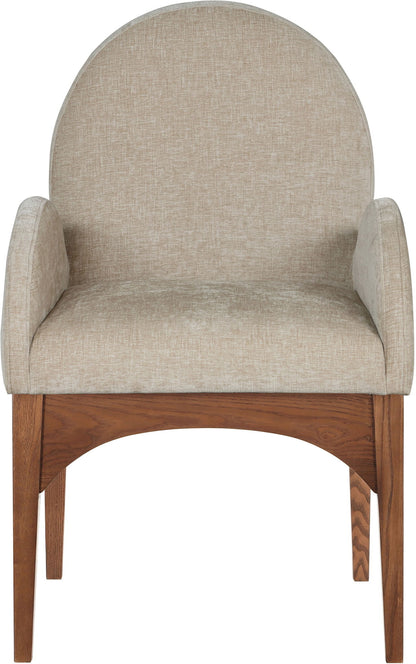 Waldorf - Chenille Dining Arm Chair With Brown Legs