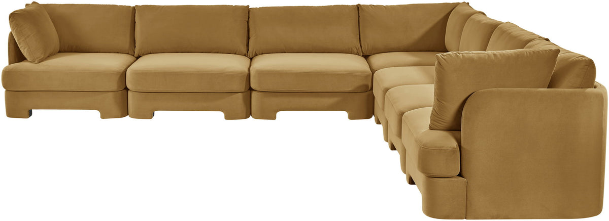 Hammond - Velvet Performance Fabric Upholstered 7 Piece Corner Sectional