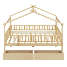 Load image into Gallery viewer, House Bed With 2 Drawers
