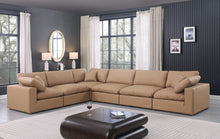 Load image into Gallery viewer, Comfy - 6 Piece Faux Leather Modular Corner Sectional - Tan
