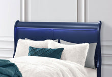 Load image into Gallery viewer, Charlie - 4 Piece Queen Bedroom Set (Queen Bed With LED, Dresser, Mirror, Nightstand) - Blue
