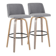 Load image into Gallery viewer, Toriano - Contemporary Fixed Height Barstool With Swivel With Round Footrest Comfort And Style (Set of 2)
