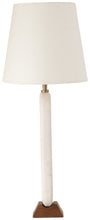 Load image into Gallery viewer, Solis - Genuine Marble And Mango Wood Base With Linen Textured Fabric Shade Table Lamp
