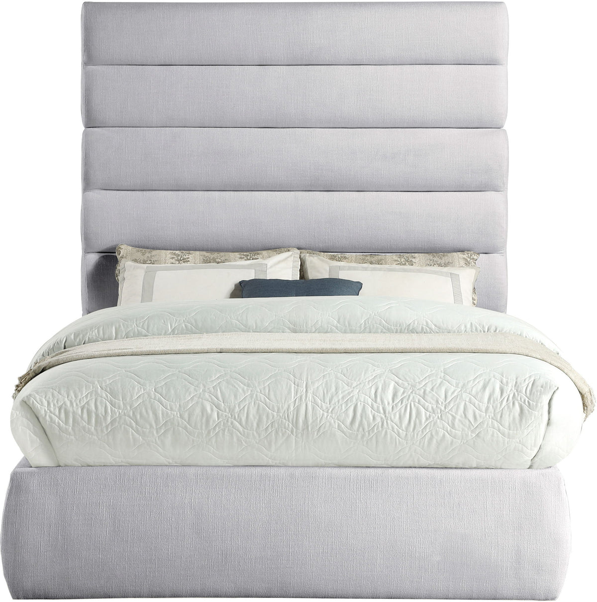 Adam - Linen Fabric Bed With 70.5" Headboard