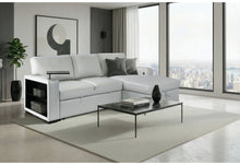 Load image into Gallery viewer, U0212 - Pull Out Sofa Bed With 1 Table Tray, 1 USB, And Storage Chaise - Silver
