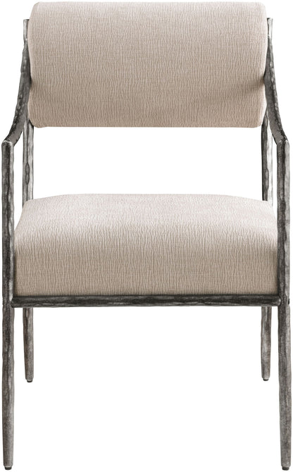 Bastille - Upholstered Dining Arm Chair (Set of 2) - Silver Frame