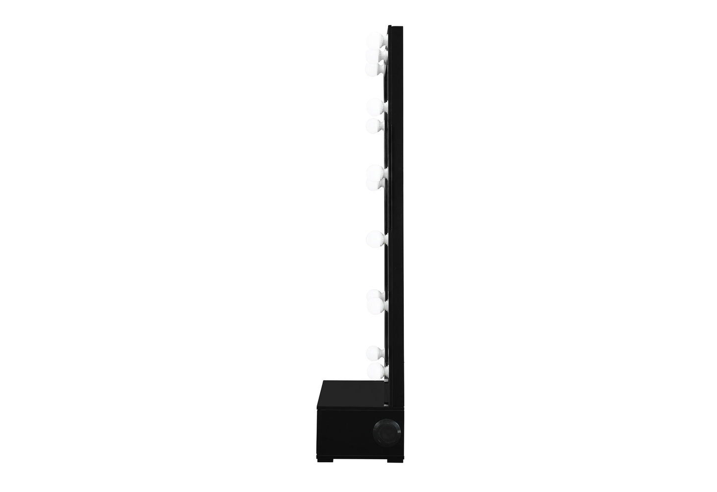 Ella - Narrow Tall Mirror With Drawer And Speakers - Black