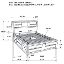 Load image into Gallery viewer, Briana Bookcase Platform Storage Bed

