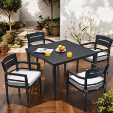 Load image into Gallery viewer, Outdoor Patio Dining Table With Tapered Feet &amp; Umbrella Hole
