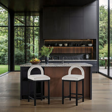 Load image into Gallery viewer, Conrad - Velvet Counter Stool With Black Legs
