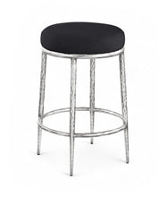 Load image into Gallery viewer, Ferro - Upholstered Backless Counter Stool With Brushed Silver Base
