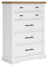 Load image into Gallery viewer, Ashbryn - Five Drawer Chest - White / Natural
